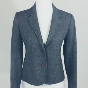 Larry Levine Womens Medium Blazer Wool Grey Union Made Vintage